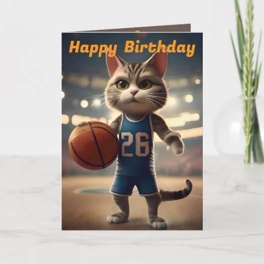 Carte d'anniversaire "Basketball avec côté de la C (Devant)
