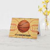 Carte d'anniversaire Basketball et conception de c (Fleur jaune)