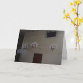 Carte d'anniversaire "Basketball, n'importe qui ?" (Fleur jaune)