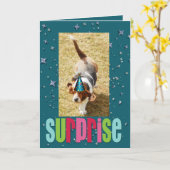 Carte d'anniversaire Basset Hound (Fleur jaune)
