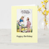 Carte d'anniversaire - BD, hôpital, Humour (Fleur jaune)