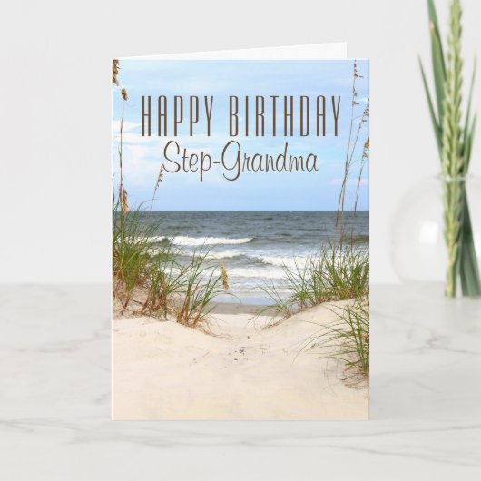 Carte d'anniversaire Beach Step-Grand-mère (Devant)