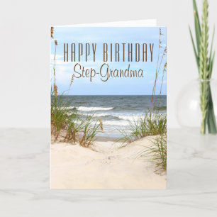 Carte d'anniversaire Beach Step-Grand-mère