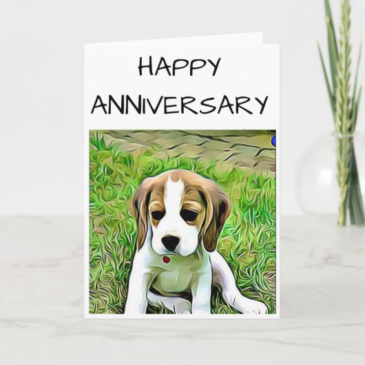Carte d'anniversaire beagle (Devant)