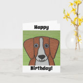 Carte d'anniversaire Beagle (Fleur jaune)