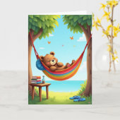 Carte d'anniversaire Bear Hammock (Fleur jaune)