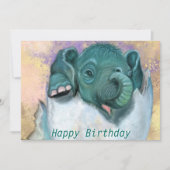 Carte d'anniversaire bébé Écouter des éléphants de (Devant)