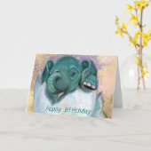 Carte d'anniversaire Bébé Eléphant éclosion de l'o (Fleur jaune)