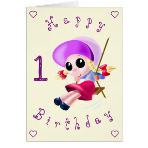 Carte d'anniversaire bébé Fille heureuse - Personn