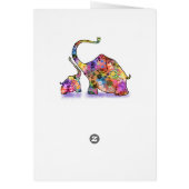 Carte d'anniversaire bébé mère et bébé éléphant (Dos)