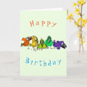 Carte d'anniversaire bébé Oiseaux colorés - Amusan (Fleur jaune)