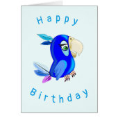 Carte d'anniversaire bébé Parrot bleu (Devant)