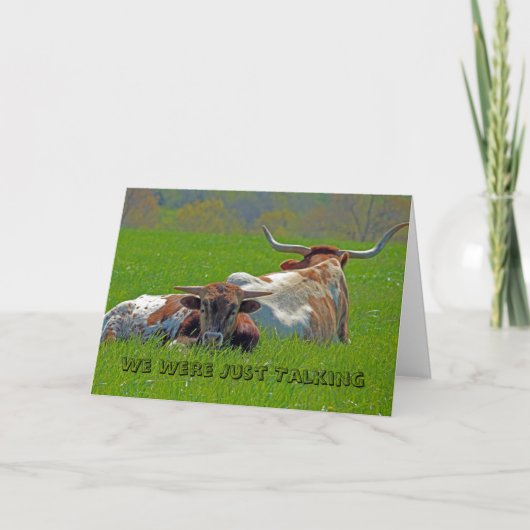 Carte d'anniversaire Belge Longhorns dans un champ (Devant)
