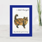 Carte d'anniversaire Belge - Tabby Chat Brown Long (Devant)