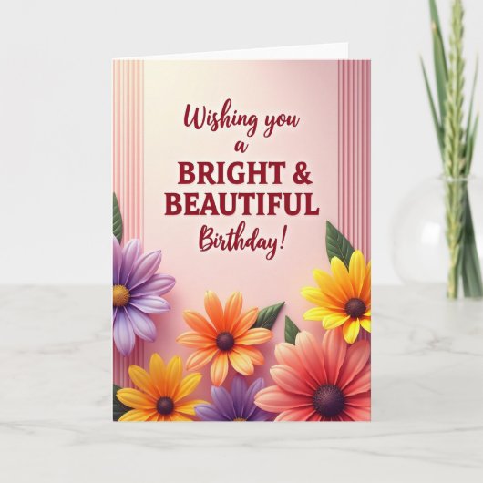 Carte d'anniversaire Belle Floraison (Devant)