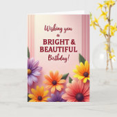 Carte d'anniversaire Belle Floraison (Fleur jaune)
