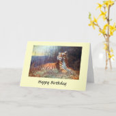 Carte d'anniversaire - Bengal Tiger (Fleur jaune)