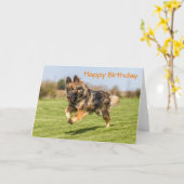 Carte d'anniversaire Berger allemand Chien (Fleur jaune)