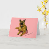 Carte d'anniversaire berger allemande (Fleur jaune)