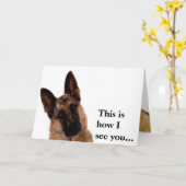 Carte d'anniversaire berger allemande pour papa (Fleur jaune)