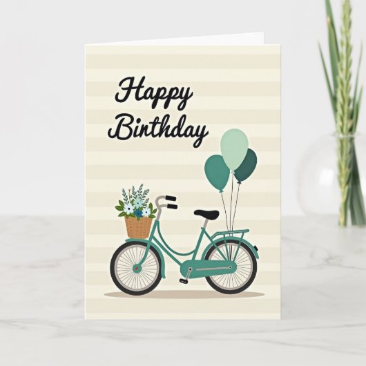 Carte d'anniversaire Bicycle Blooms (Devant)