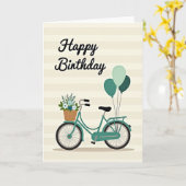 Carte d'anniversaire Bicycle Blooms (Fleur jaune)
