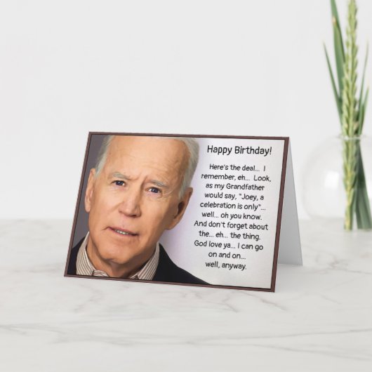 Carte d'anniversaire Biden (Devant)