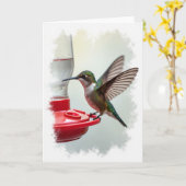 Carte d'anniversaire bijou oiseau doux (Fleur jaune)