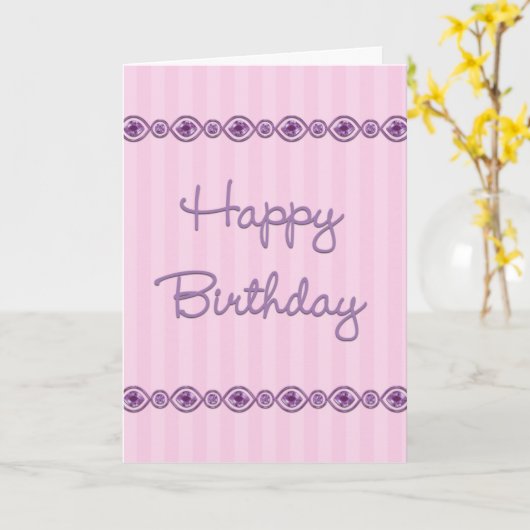 Carte d'anniversaire bijoux (Fleur jaune)