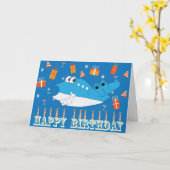 Carte d'anniversaire Billy Blue (Fleur jaune)