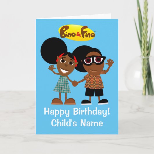 Carte d'anniversaire Bino et Fino sur mesure (Devant)