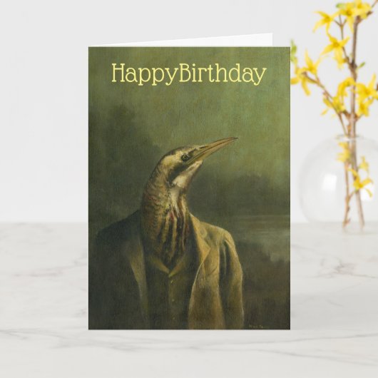 Carte d'anniversaire Bittern Gentleman (Fleur jaune)