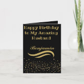 Carte d'anniversaire Black and Gold Husthday moder (Devant)