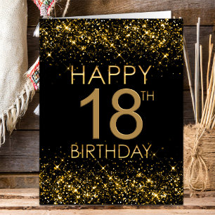 Carte d'anniversaire Black Gold 18th