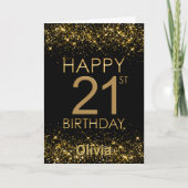 Carte d'anniversaire Black Gold 21st (Devant)