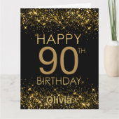 Carte d'anniversaire Black Gold 90th (Devant)