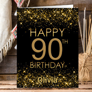 Carte d'anniversaire Black Gold 90th