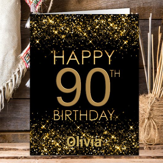 Carte d'anniversaire Black Gold 90th