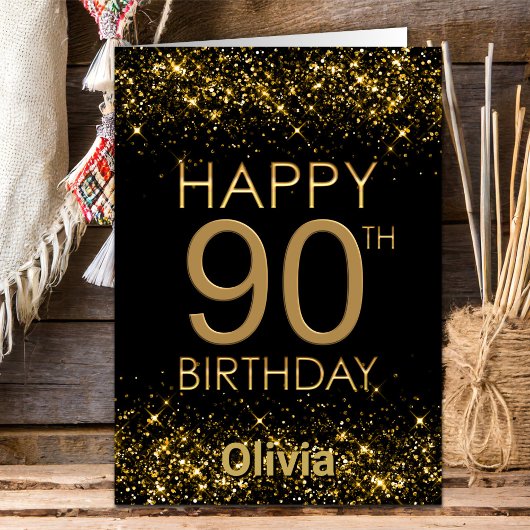 Carte d'anniversaire Black Gold 90th