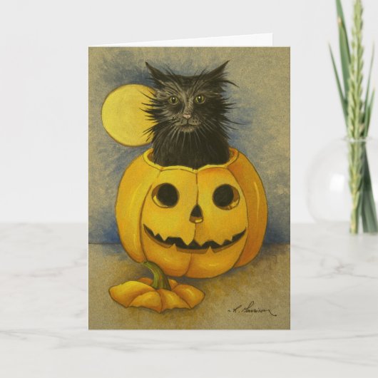 Carte d'anniversaire Black Magic Kitty 4919 (Devant)