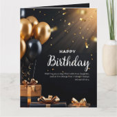 Carte d'anniversaire Black White Modern (Devant)