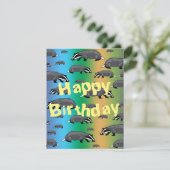 Carte d'anniversaire Blaireau (Debout devant)