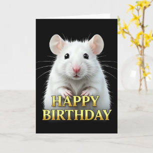 CARTE D'ANNIVERSAIRE BLANC SOURIS DISTINCTE EN GRO