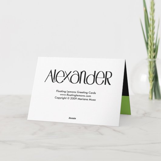 Carte d'anniversaire blanche Alexander (Dos)