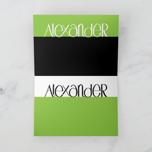 Carte d'anniversaire blanche Alexander (Intérieur)