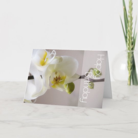 Carte D Anniversaire Blanche D Orchidee Zazzle Be