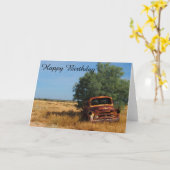Carte d'anniversaire blanche pour camion australie (Fleur jaune)