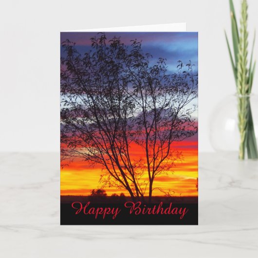 Carte d'anniversaire blanche pour le coucher de so (Devant)