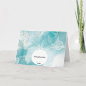 Carte d'anniversaire bleu Abstrait esthétique (Dos)