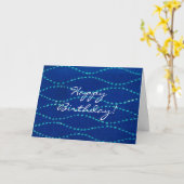 Carte d'anniversaire Bleu Coeur Simple (Fleur jaune)